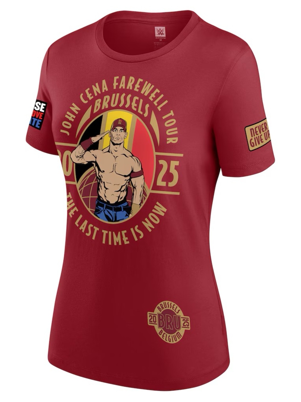 WWE John Cena 2025 Farewell Tour Brussels Women’s  Graphic T-Shirt Size Large
